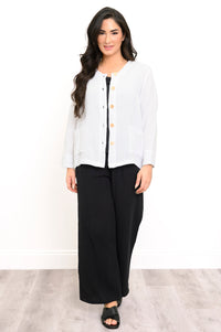 Meryl Jacket, White, Cotton Gauze