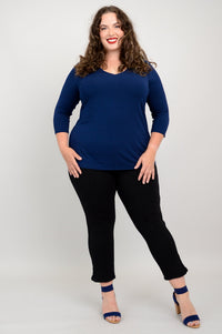 Mia Top, Indigo, Bamboo