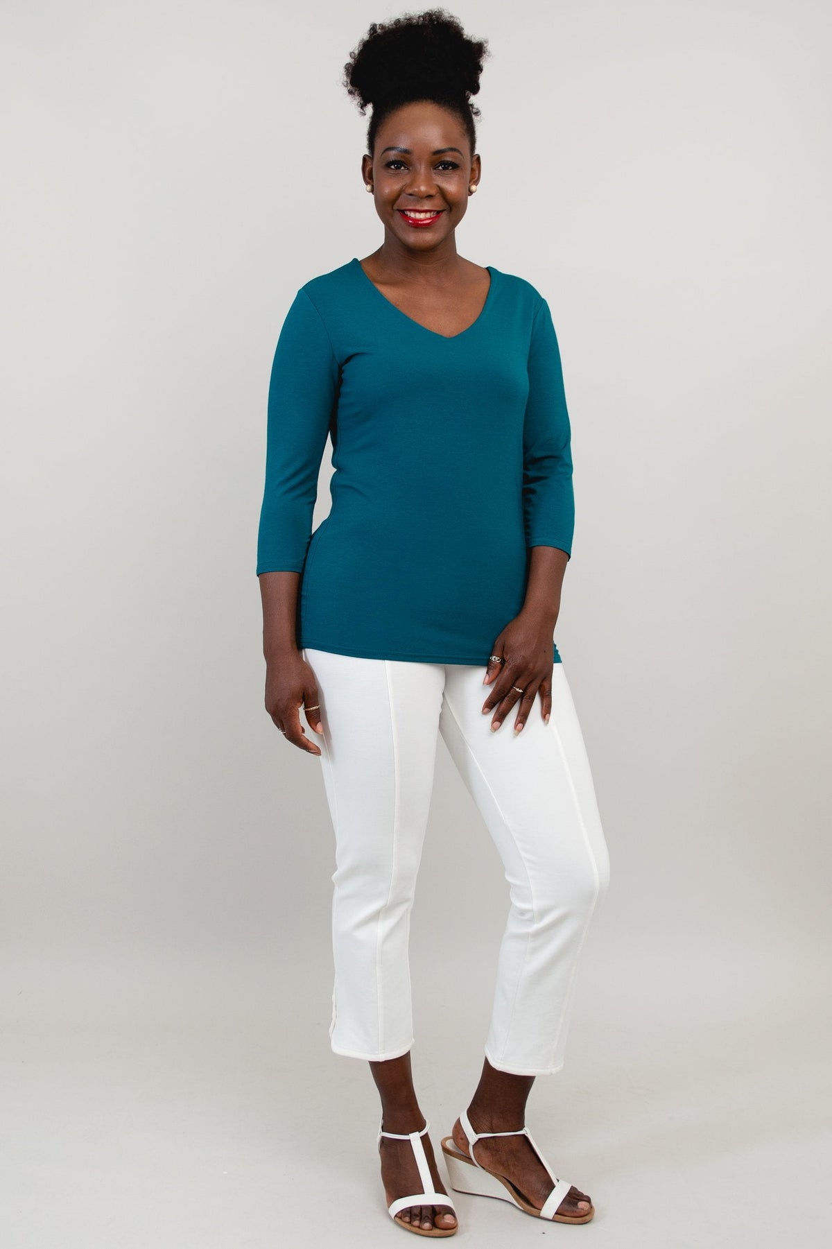 Mia Top, Teal, Bamboo