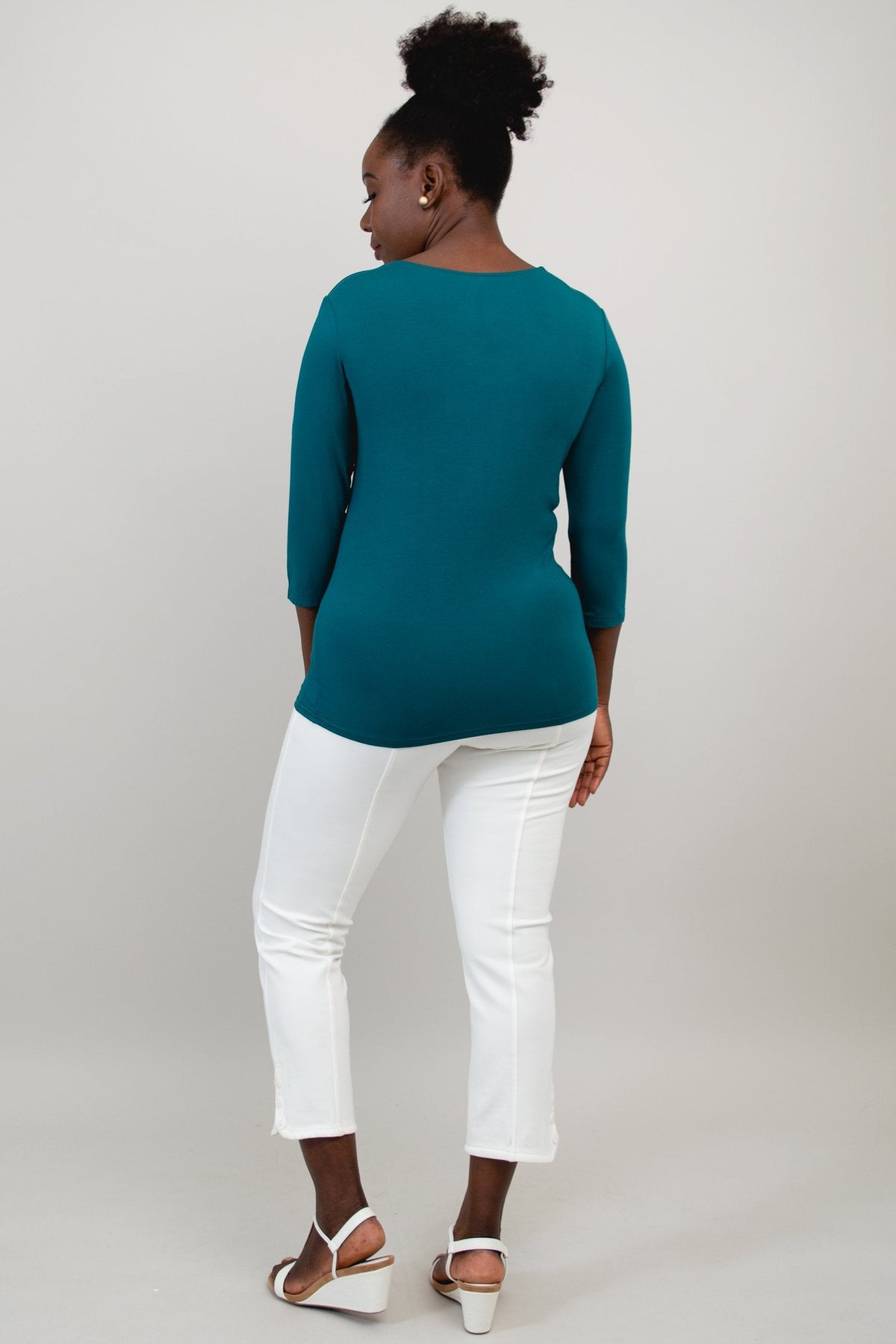 Mia Top, Teal, Bamboo