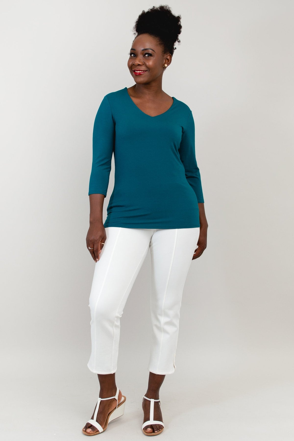 Mia Top, Teal, Bamboo
