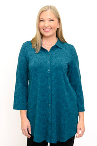 Michele Blouse, Teal Empire, Bamboo