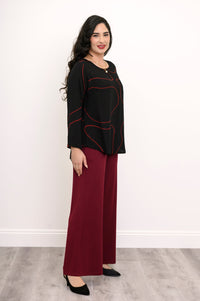 Minna Blouse, Burgundy Swirl