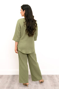 Minna Blouse, Sage, Cotton Gauze