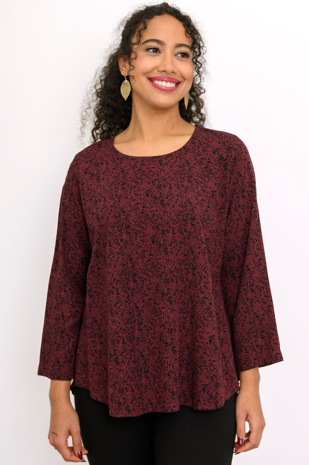 Minna Blouse, Small Rose Burgundy