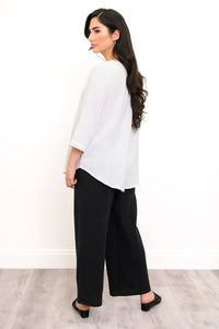 Minna Blouse, White, Cotton Gauze