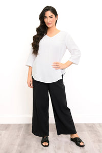 Minna Blouse, White, Cotton Gauze
