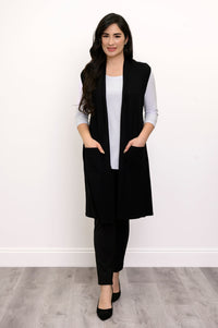 Miranda Vest, Black, Bamboo Cotton