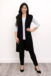Miranda Vest, Black, Bamboo Cotton