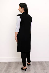 Miranda Vest, Black, Bamboo Cotton