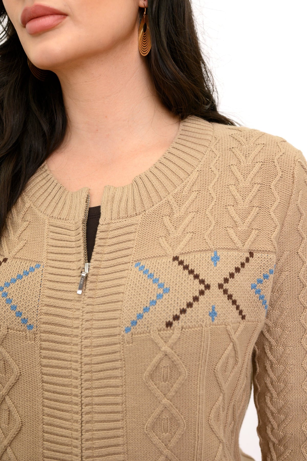 Olivia Sweater, Ivory Star, Cotton