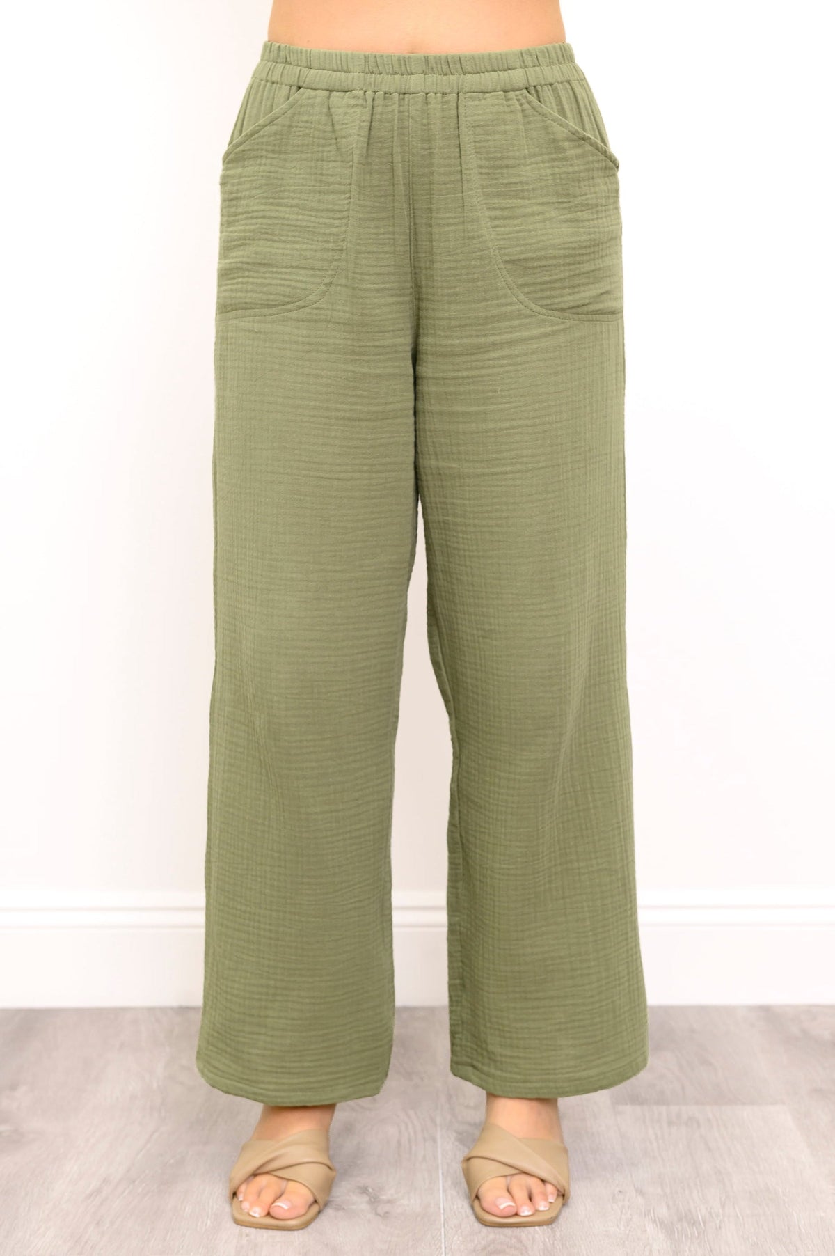 Parker Pant, Sage, Cotton Gauze
