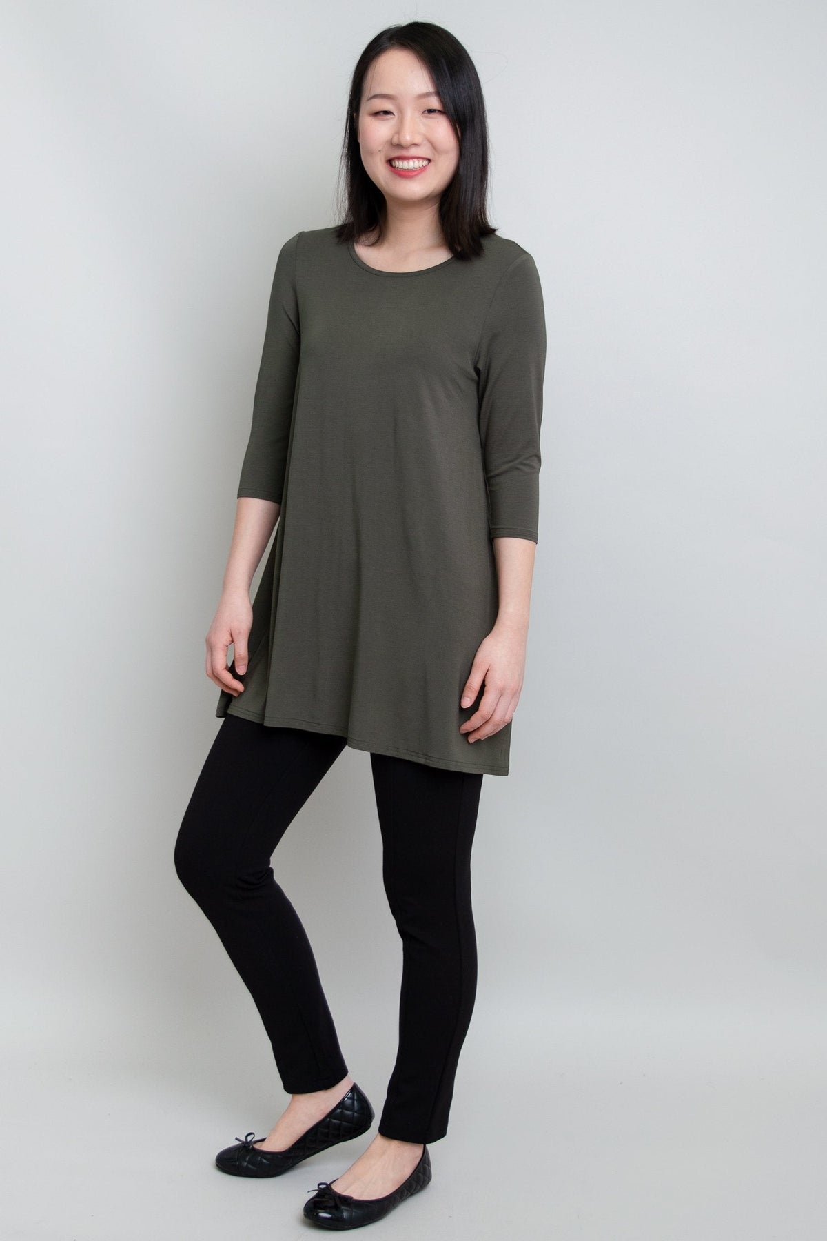 Perfect Tunic, Khaki, Bamboo- Final Sale