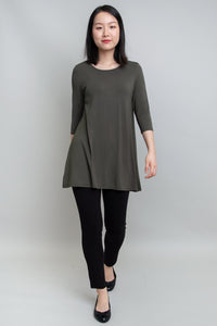 Perfect Tunic, Khaki, Bamboo- Final Sale
