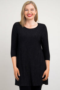 Perfect Tunic, BW Pin Stripe, Bamboo - Final Sale