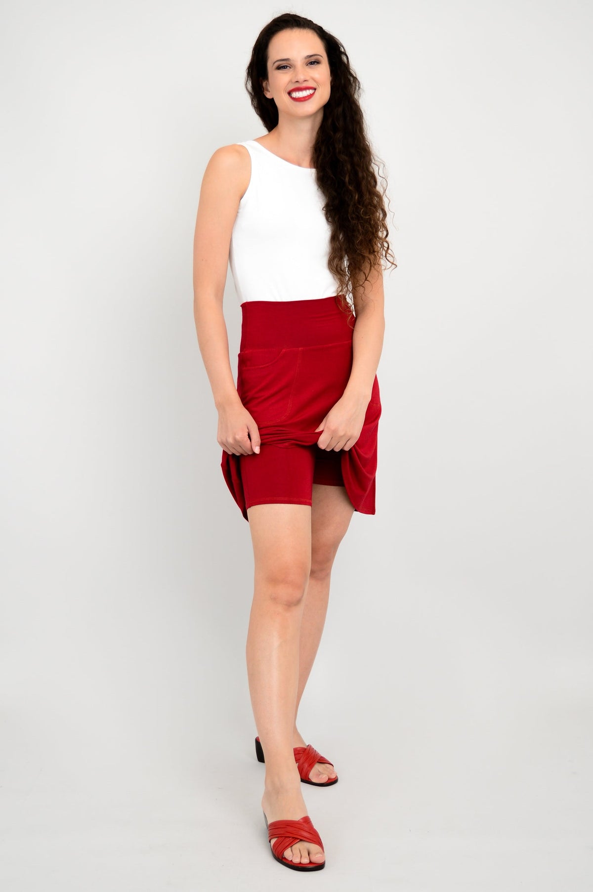 Magna Skort, Lipstick, Bamboo