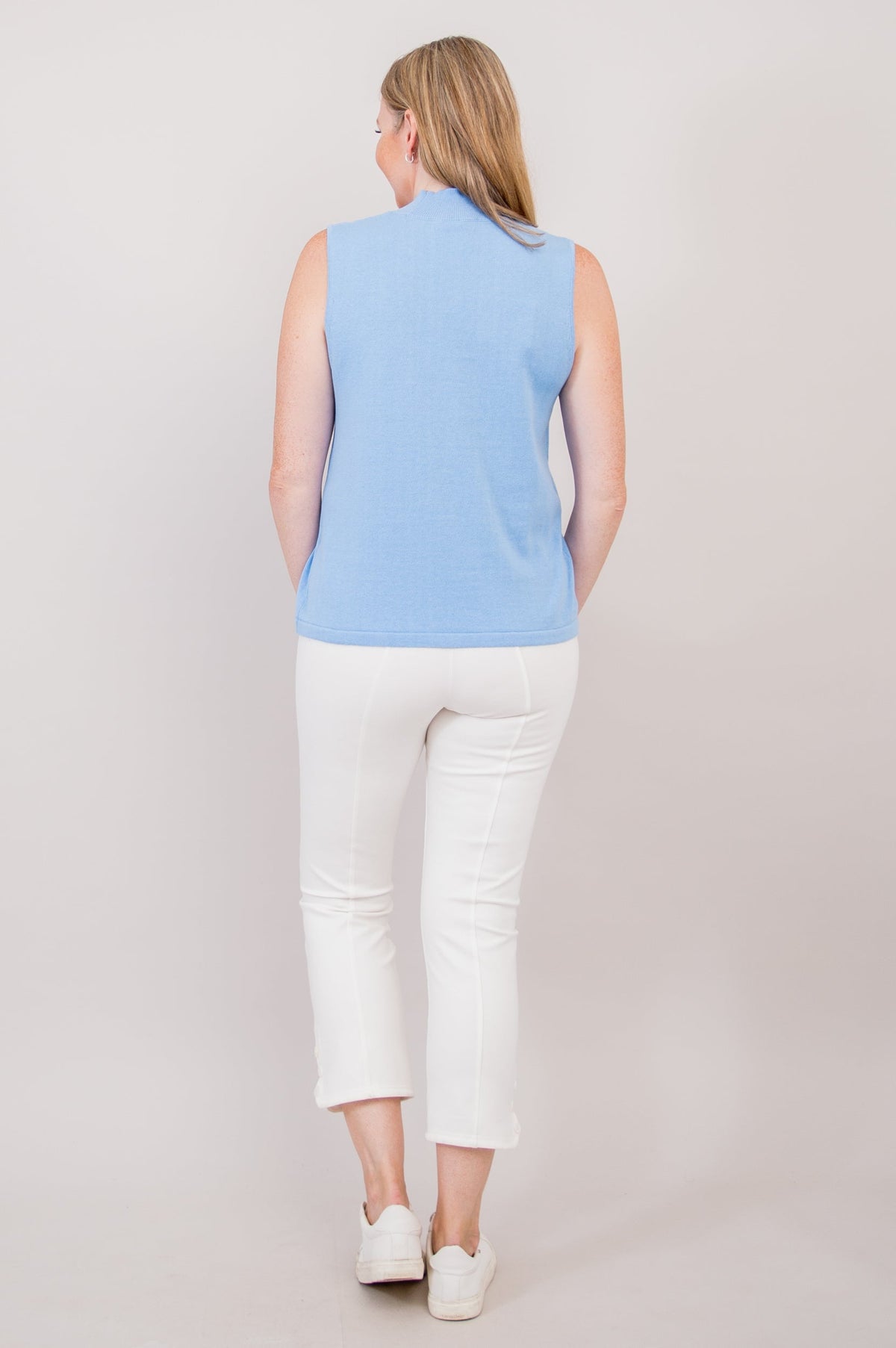 Reena Tank, Blue, Cotton - Final Sale