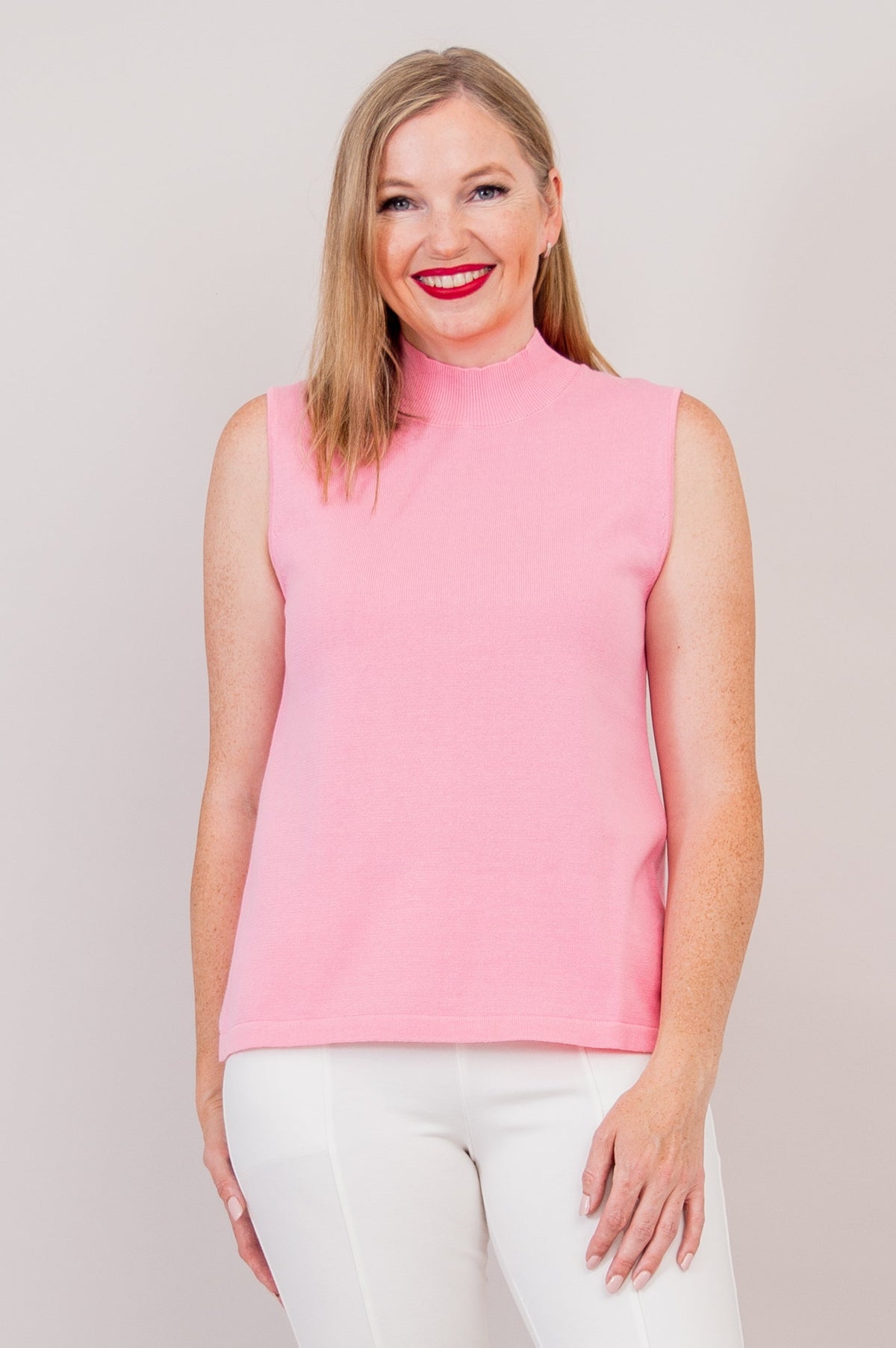 Reena Tank, Pink, Cotton - Final Sale
