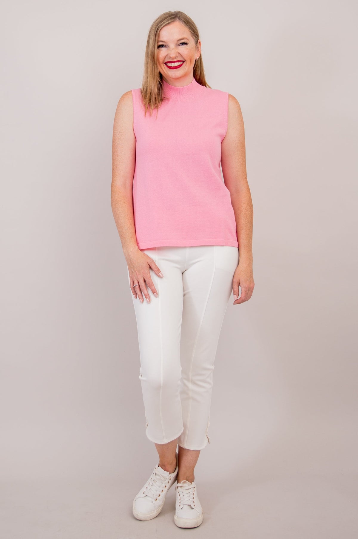 Reena Tank, Pink, Cotton - Final Sale