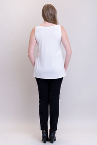 Relaxed Tank, White, Bamboo- Final Sale