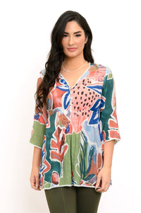 Renda Top, Abstract Patchwork