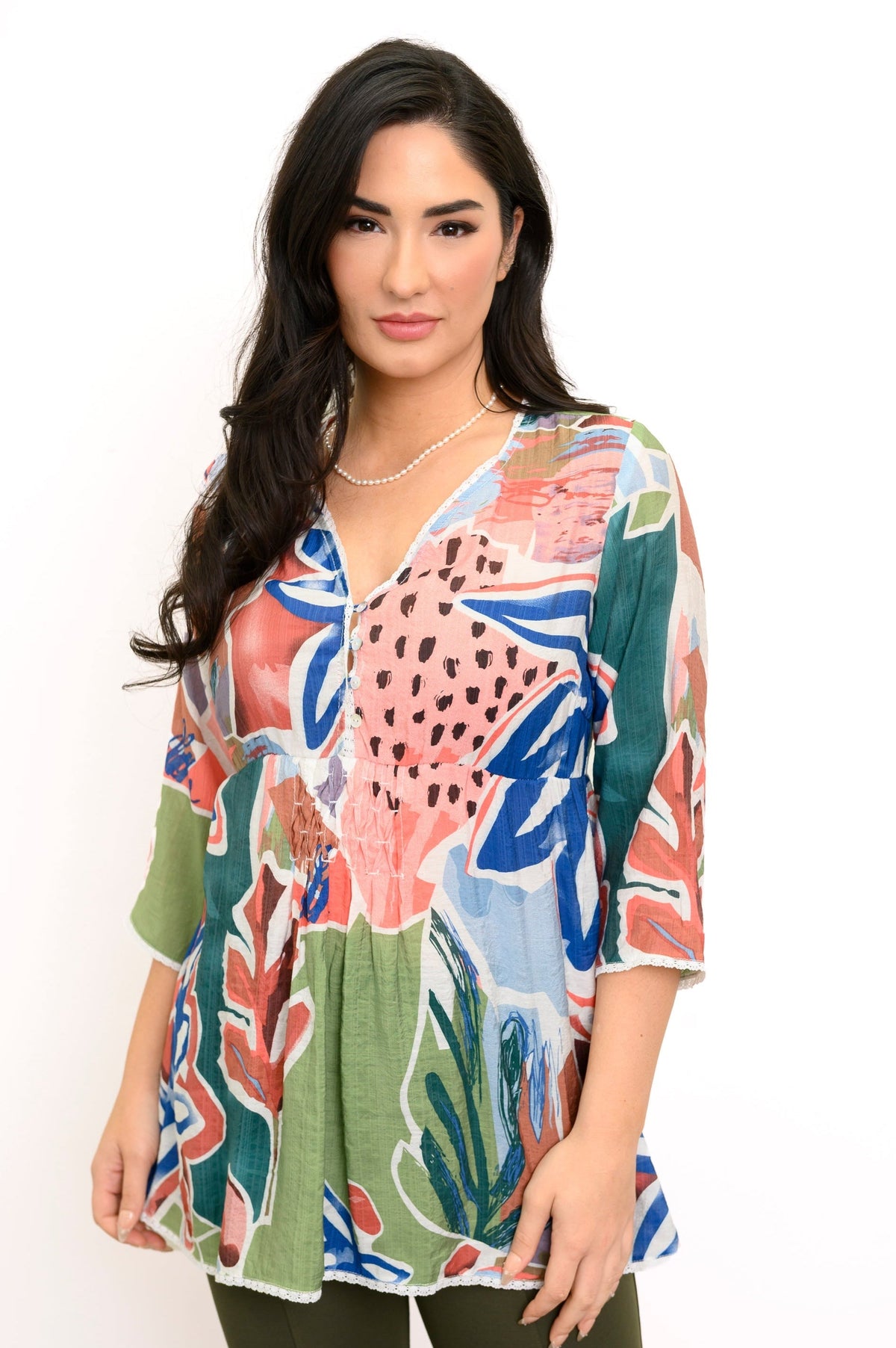 Renda Top, Abstract Patchwork