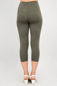 Riley Capri, Yarn Dye Khaki, Bamboo - Final Sale