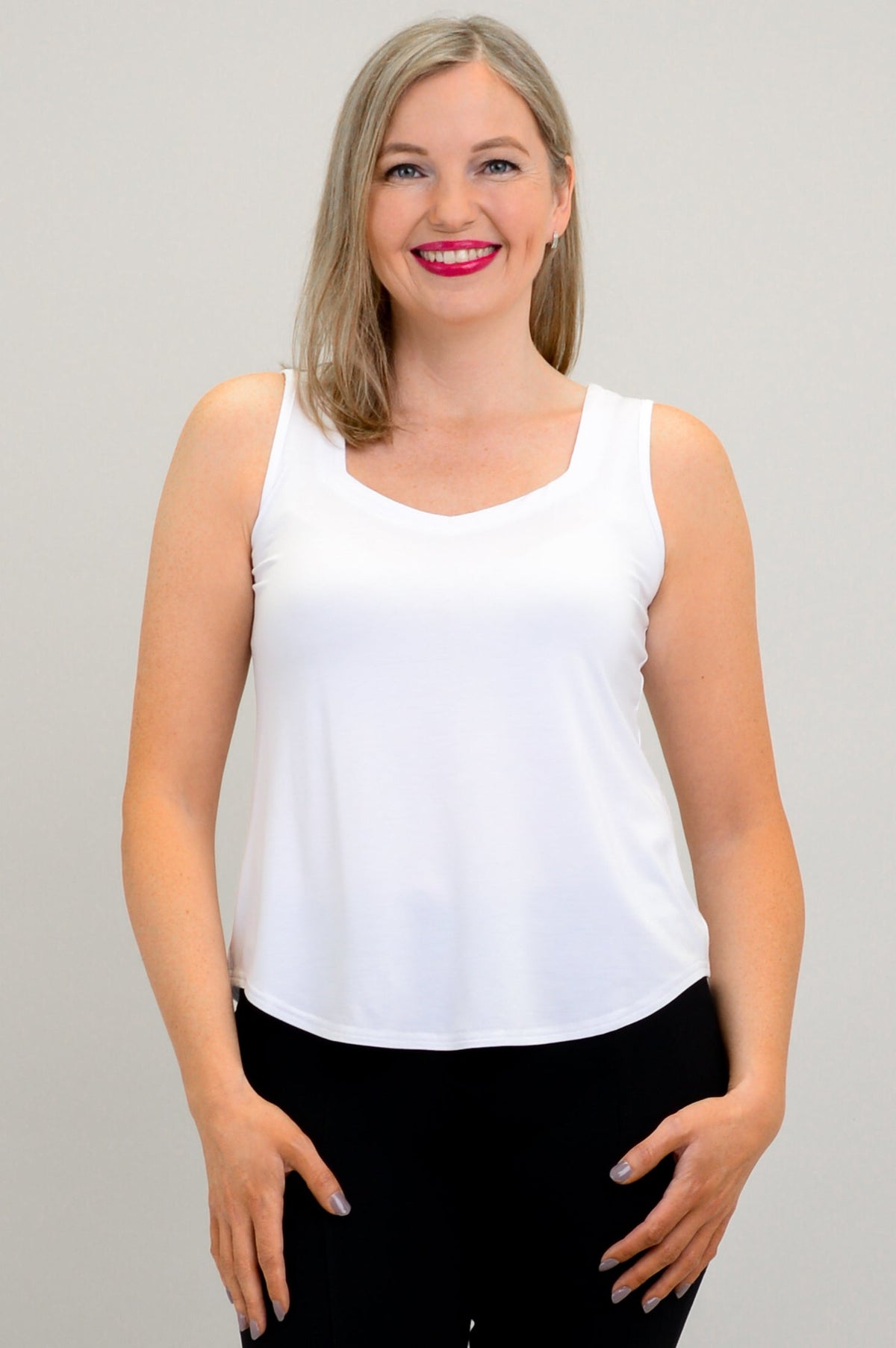 Ritzy Tank, White, Bamboo