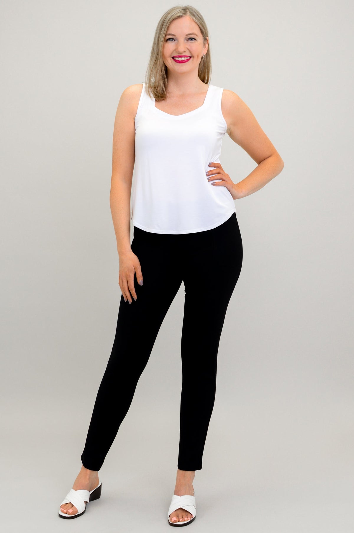 Ritzy Tank, White, Bamboo