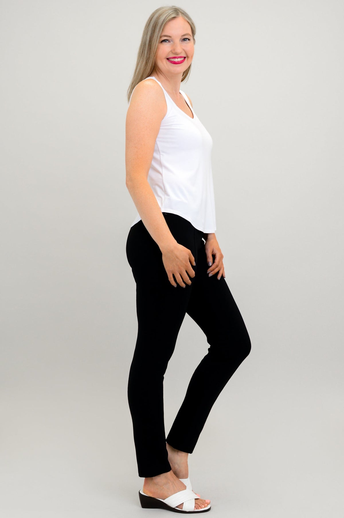 Ritzy Tank, White, Bamboo