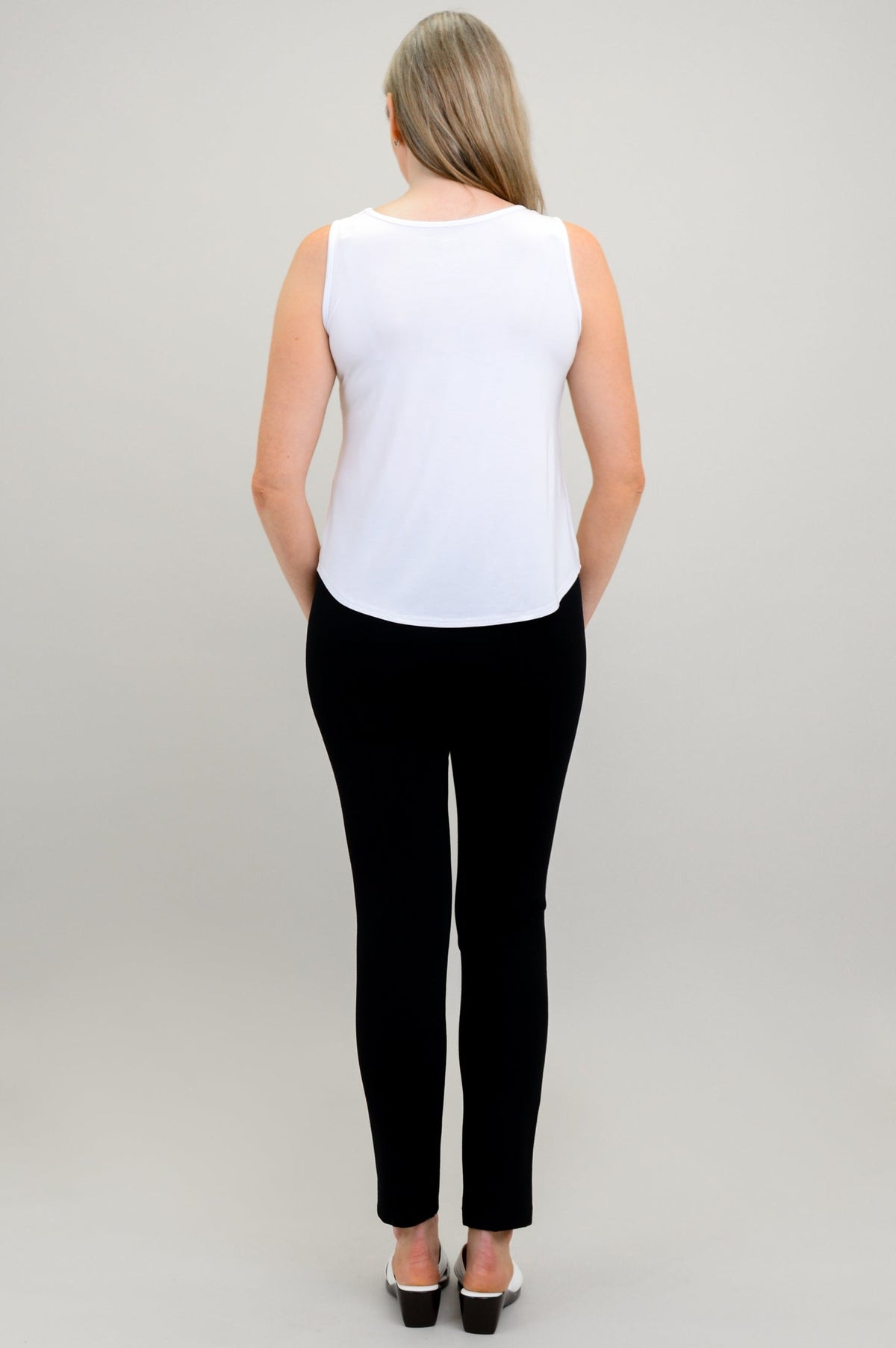 Ritzy Tank, White, Bamboo