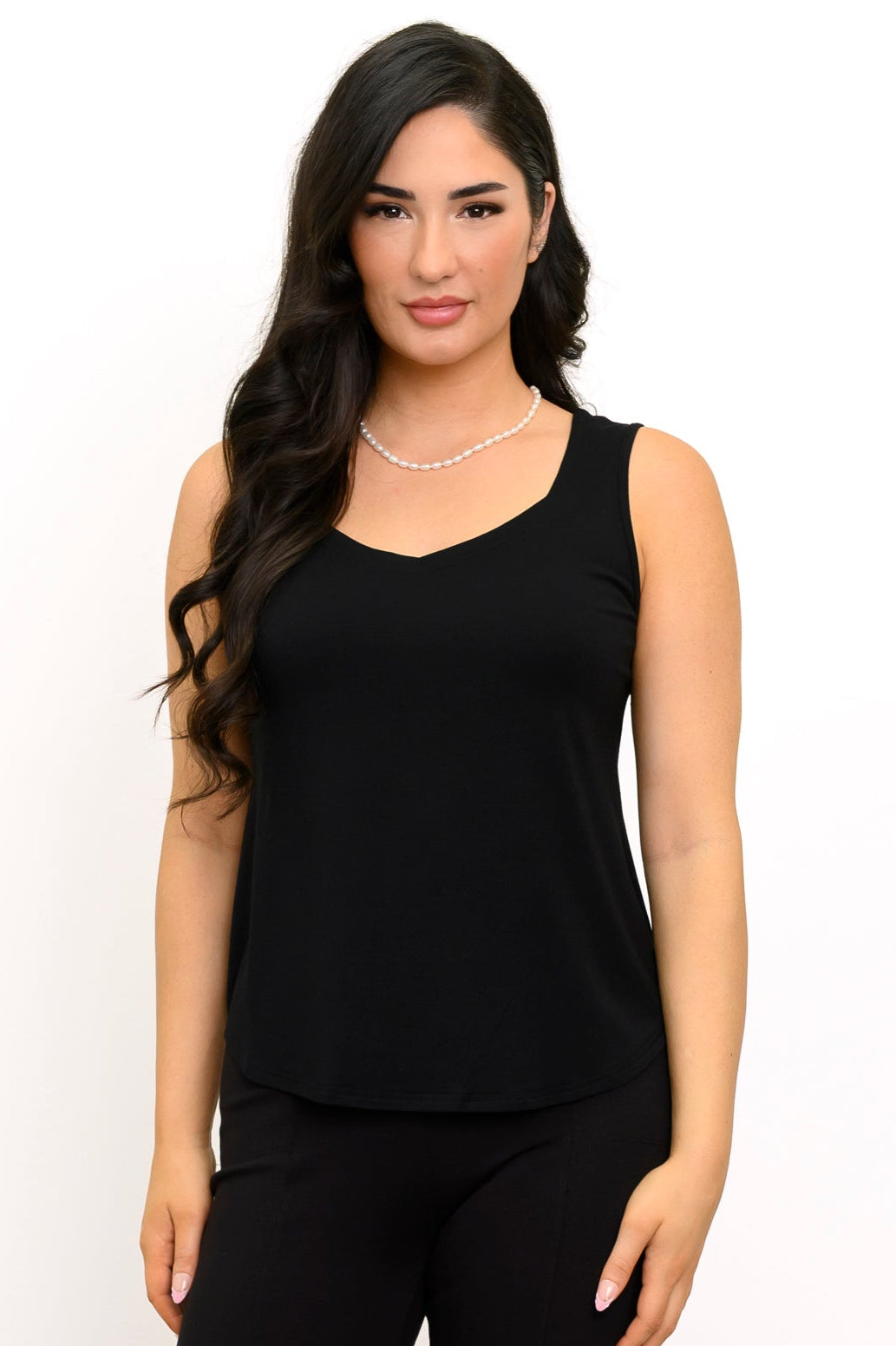 Ritzy 3/4 Top, Black, Bamboo