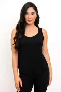 Ritzy 3/4 Top, Black, Bamboo