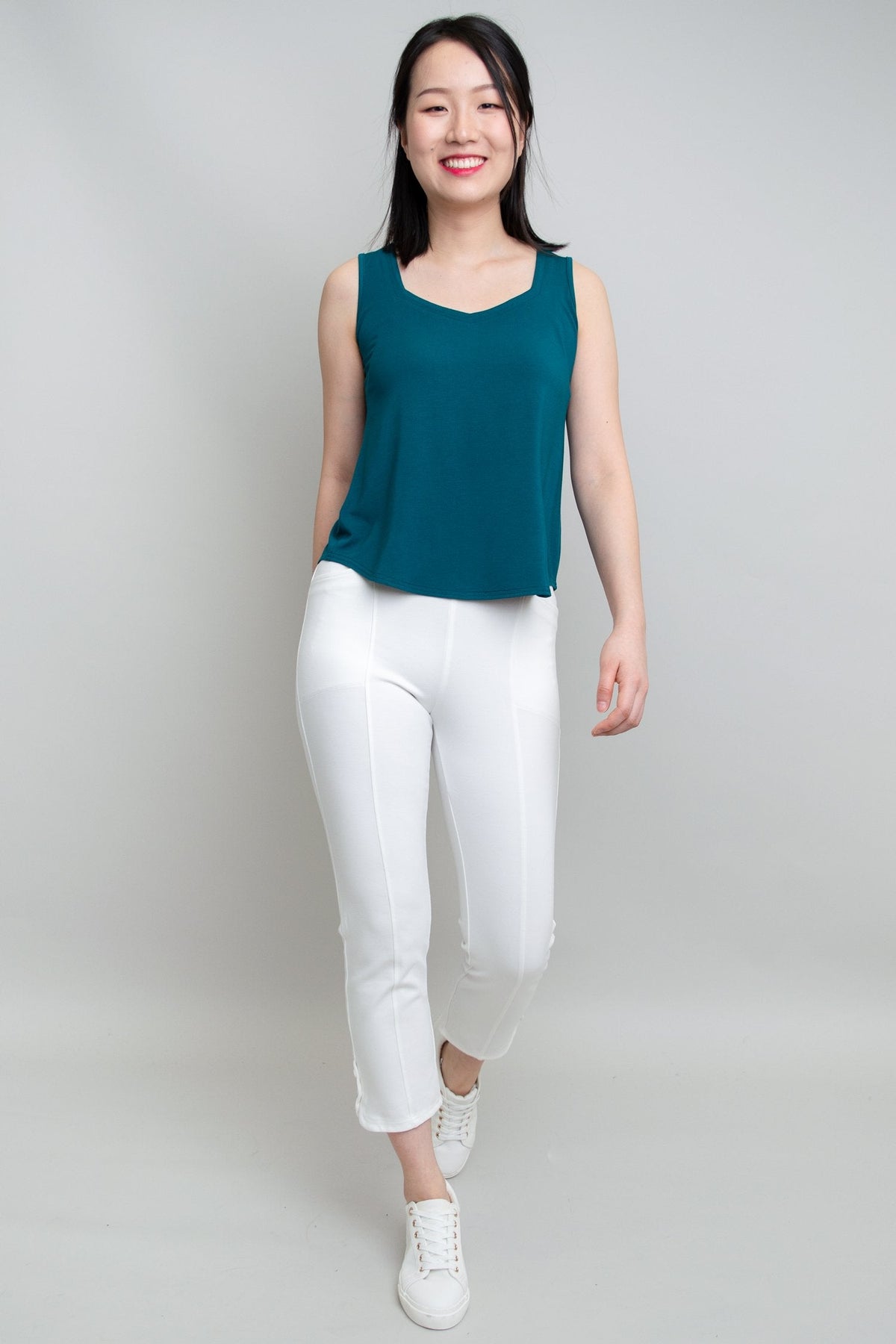 Ritzy Tank, Teal, Bamboo