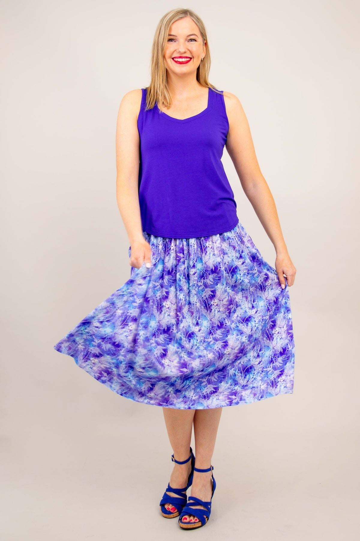 Blythe Skirt, Dotty, Linen Bamboo - Final Sale