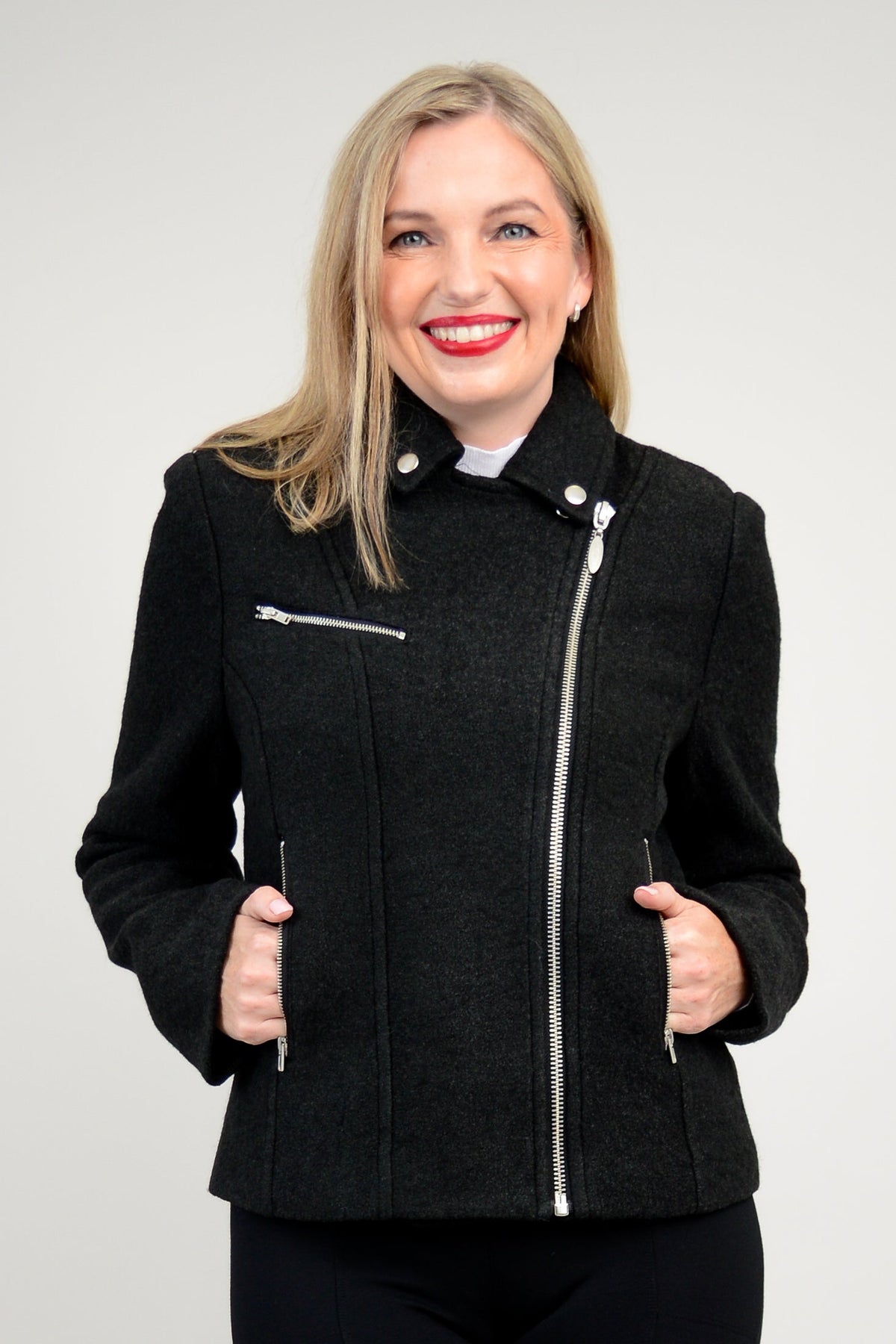 Ronnie Jacket, Black, Boiled Wool - Final Sale