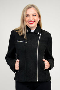 Ronnie Jacket, Black, Boiled Wool - Final Sale