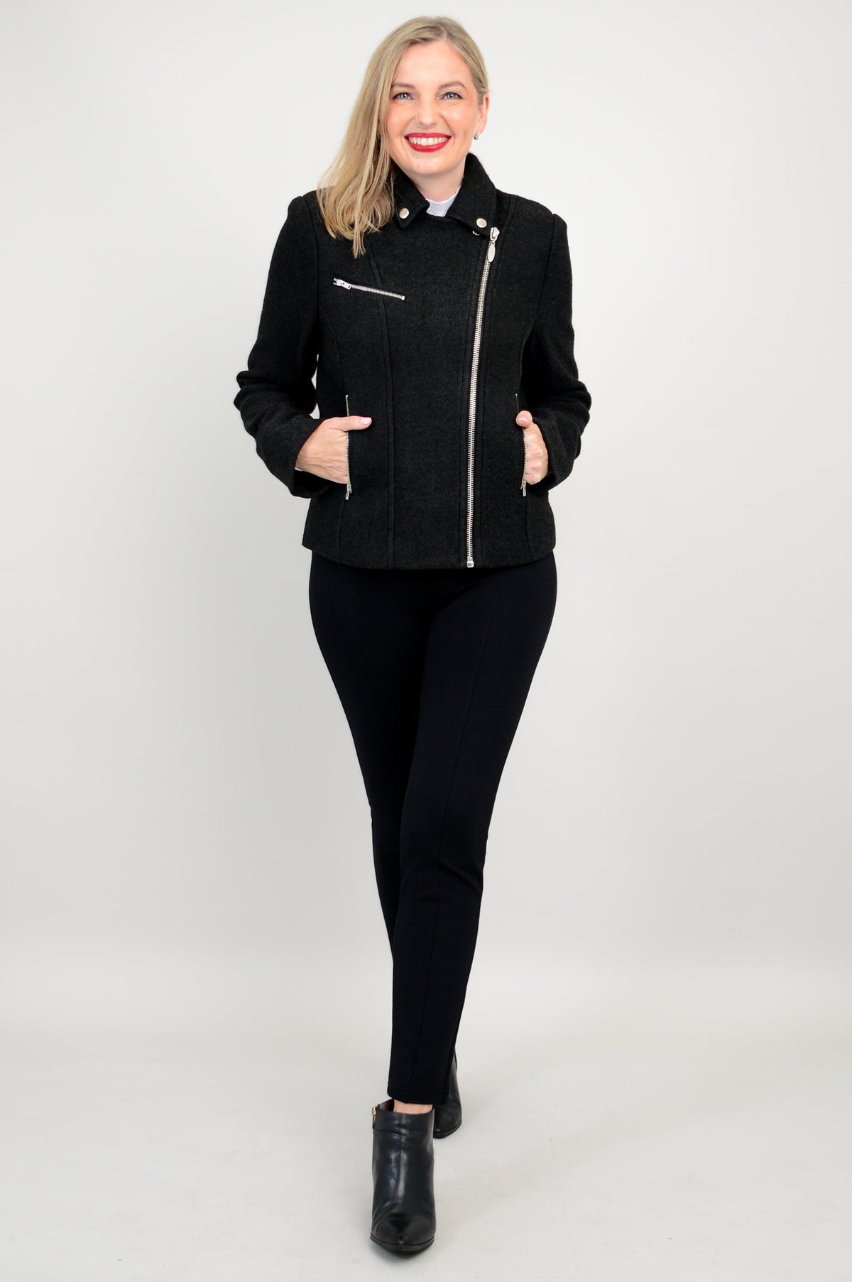 Ronnie Jacket, Black, Boiled Wool - Final Sale