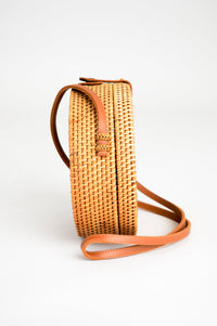 Round Rattan Purse, Natural