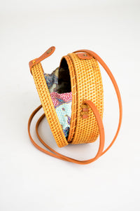 Round Rattan Purse, Natural