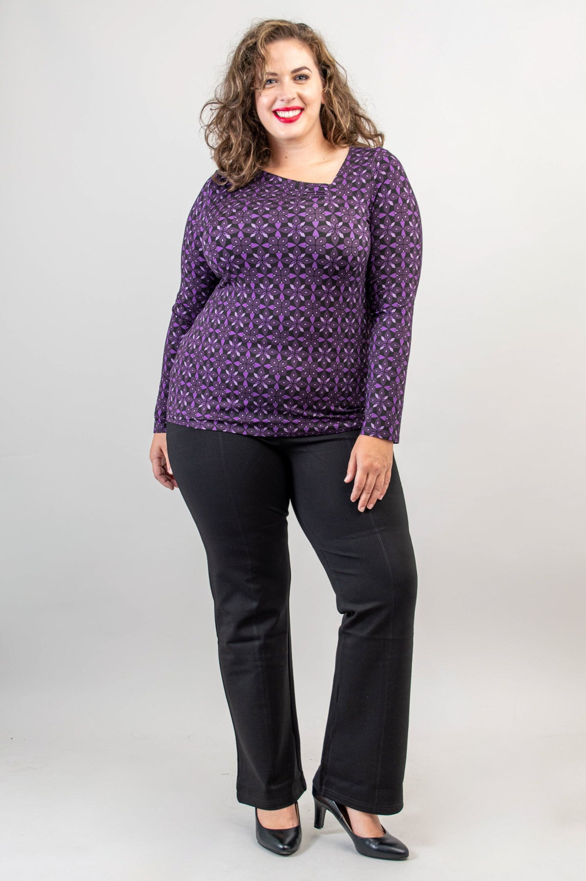 Ruth Top, Geo Flower, Bamboo - Final Sale