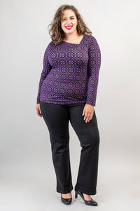 Ruth Top, Geo Flower, Bamboo - Final Sale