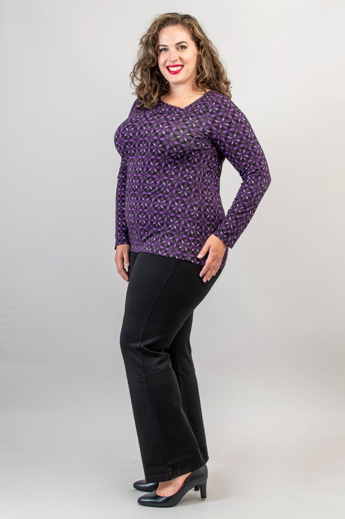 Ruth Top, Geo Flower, Bamboo - Final Sale