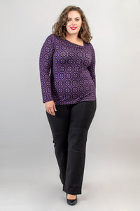Ruth Top, Geo Flower, Bamboo - Final Sale