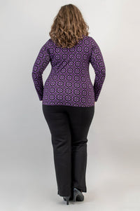 Ruth Top, Geo Flower, Bamboo - Final Sale
