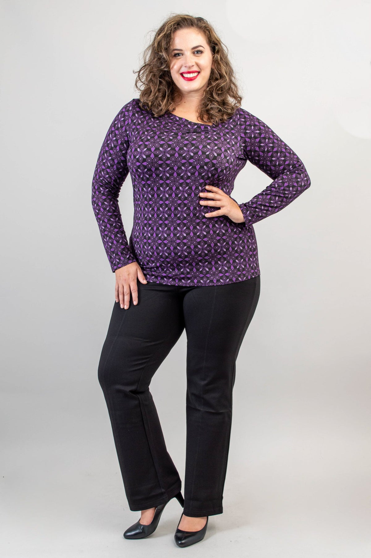 Ruth Top, Geo Flower, Bamboo - Final Sale