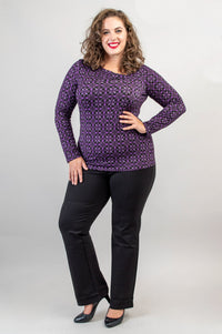 Ruth Top, Geo Flower, Bamboo - Final Sale