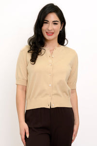 Shen Cardigan, Beige, Cotton