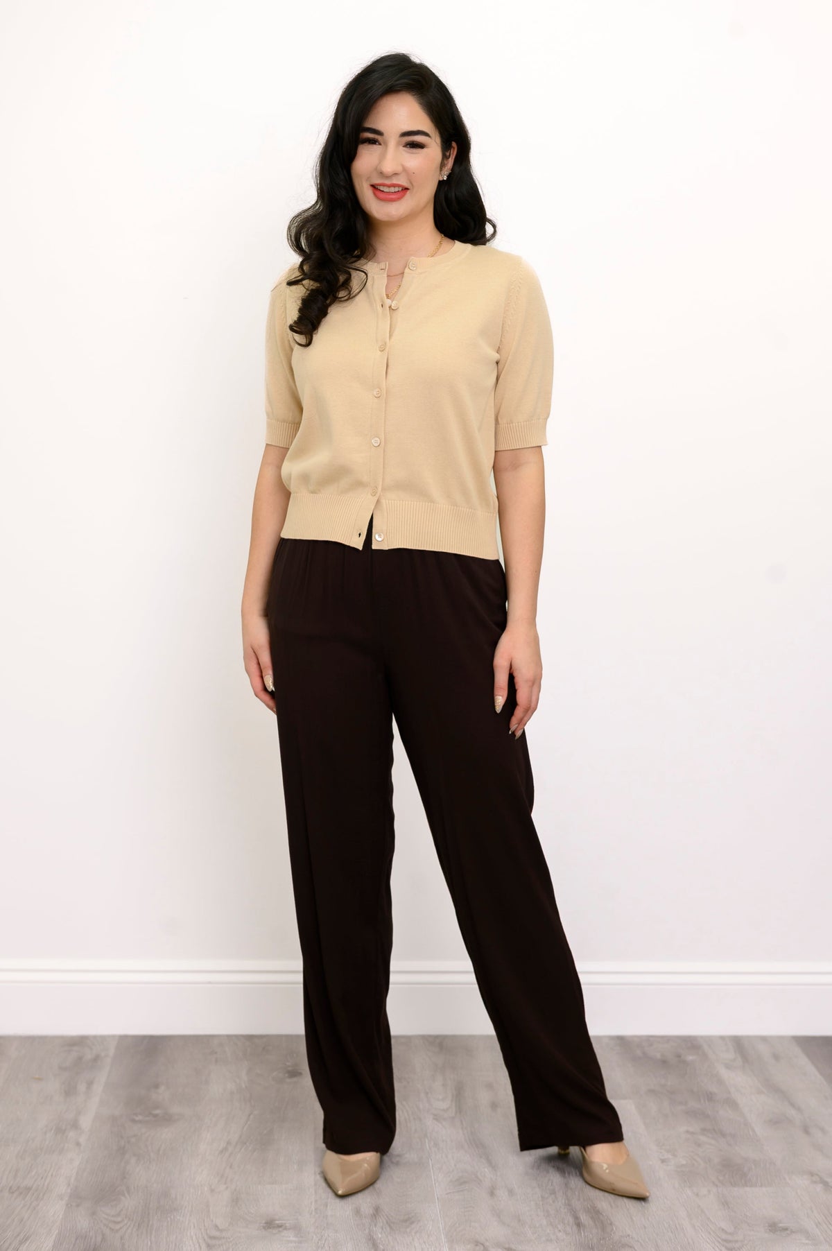 Shen Cardigan, Beige, Cotton