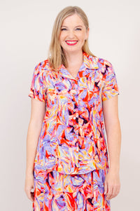 Samantha S/S Top, Carro, Woven Bamboo - Final Sale